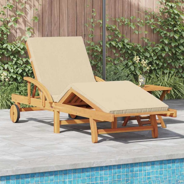 Sun lounger 2 pcs Sand Solid acacia wood