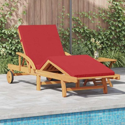 Sun lounger 2 pcs Red Solid...