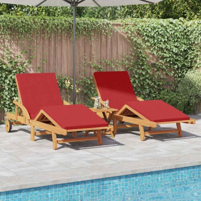 Sun lounger 3 pcs Red 200 x...