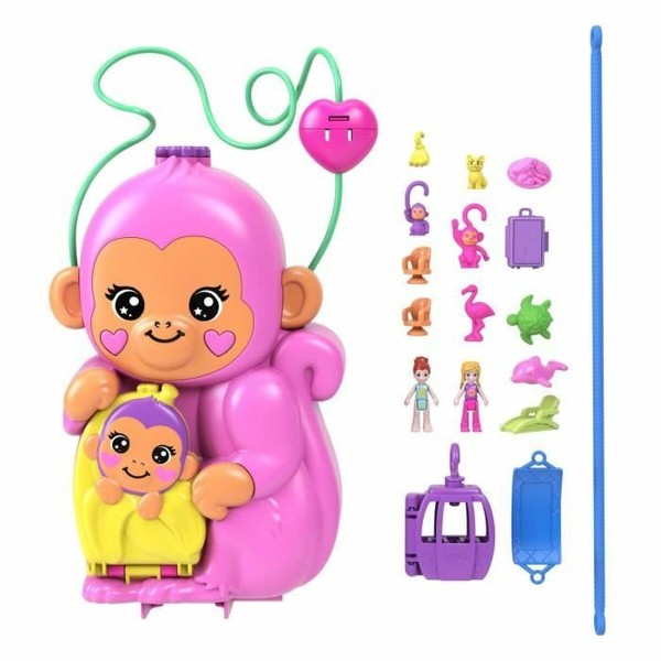 Beebinukk Aksessuaaridega Polly Pocket Mommy Monkey and Baby