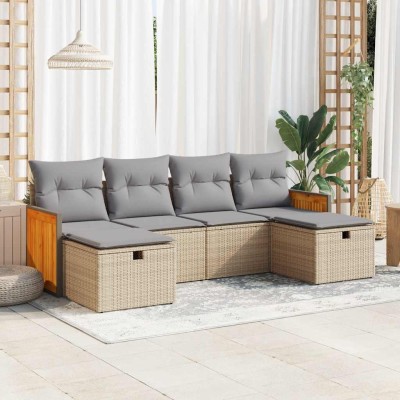 Sofa set with cushions, 6...