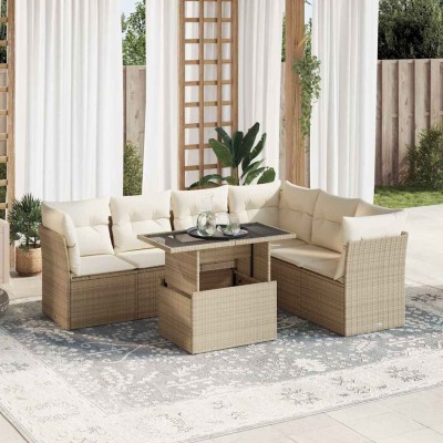 Sofa set with cushions, 7...