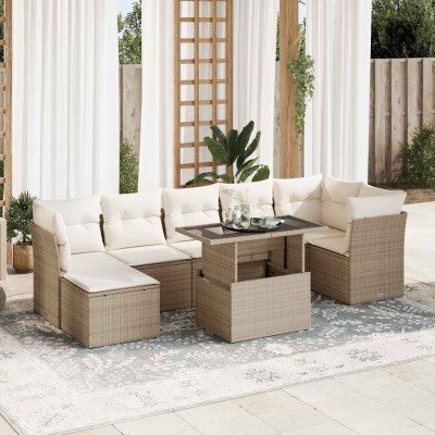 Sofa set with cushions, 8...