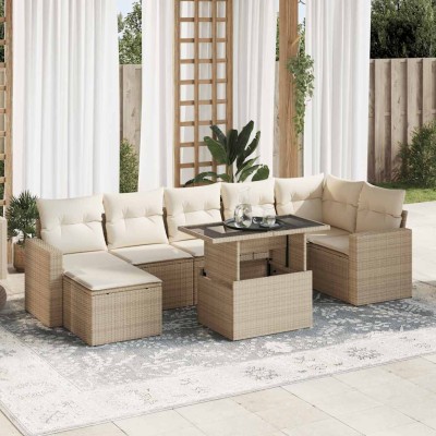 Sofa set with cushions, 8...