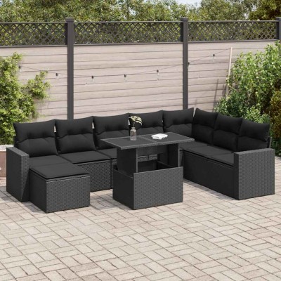 Garden set with cushions, 9...