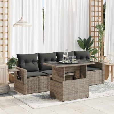 Sofa set with cushions, 5...