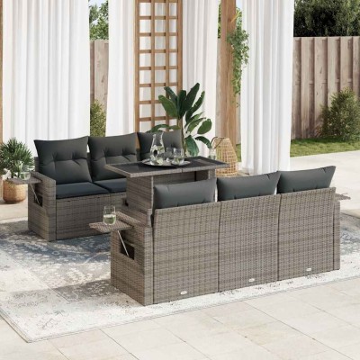 Sofa set with cushions, 7...