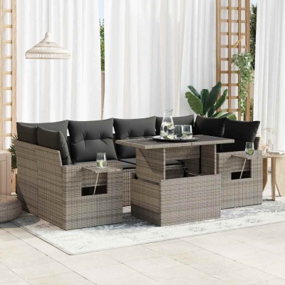 Sofa set with cushions, 7...