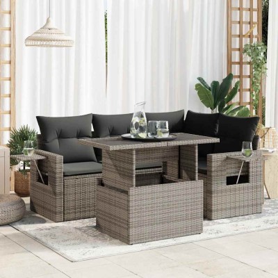 Sofa set with cushions, 5...