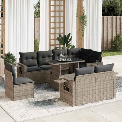 Sofa set with cushions, 9...