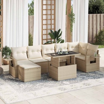 Sofa set with cushions, 8...