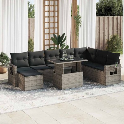 Sofa set with cushions, 9...