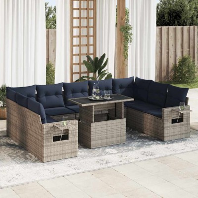 Sofa set with cushions, 10...