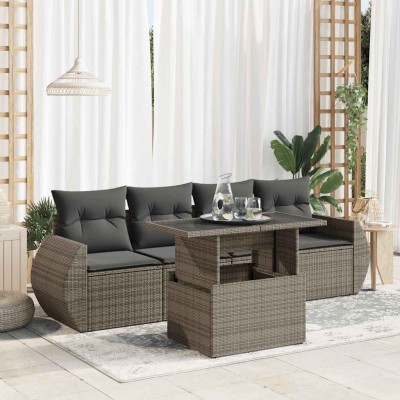 Sofa set with cushions, 5...