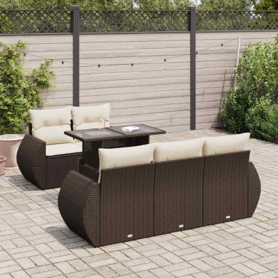 Sofa set with cushions, 6...