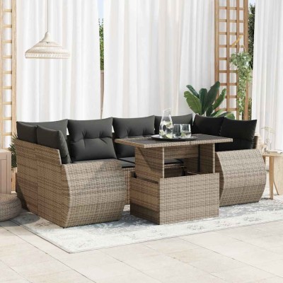 Sofa set with cushions, 7...
