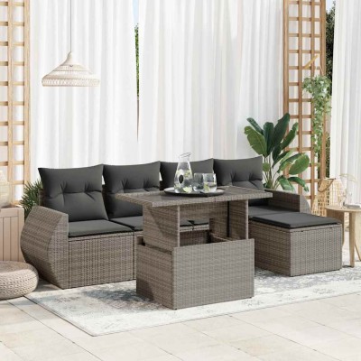 Sofa set with cushions, 6...