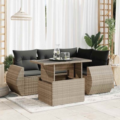 Sofa set with cushions, 5...