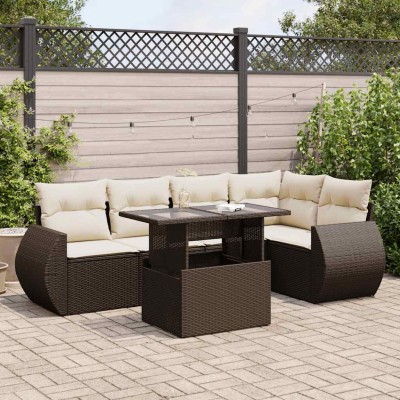 Sofa set with cushions, 6...