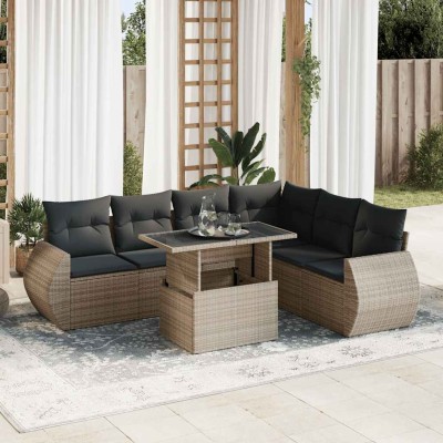 Sofa set with cushions, 7...