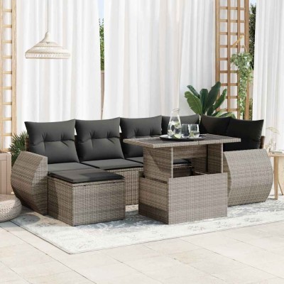 Sofa set with cushions, 7...