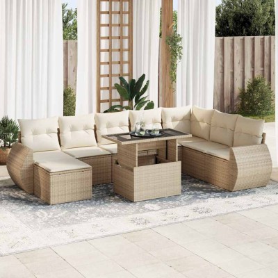Garden set with cushions, 9...