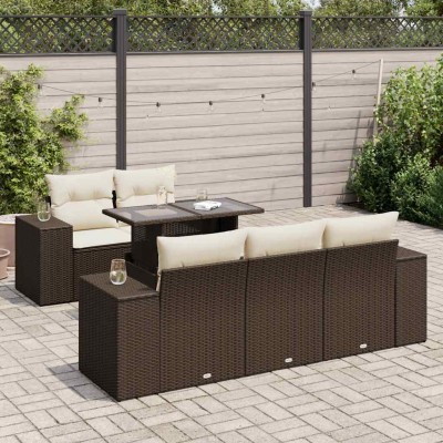 Sofa set with cushions, 6...
