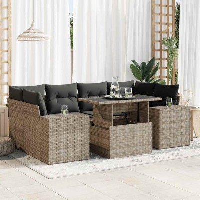 Sofa set with cushions, 7...