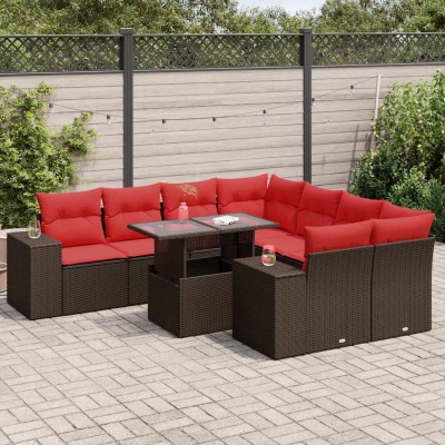 Garden set with cushions, 9...