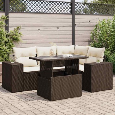 Sofa set with cushions, 5...