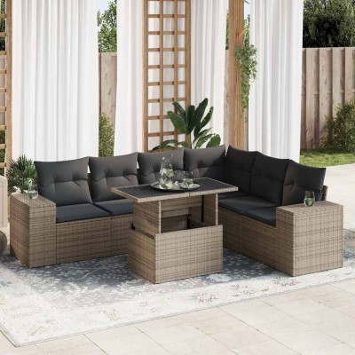 Sofa set with cushions, 7...