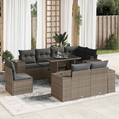 Sofa set with cushions, 9...