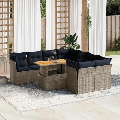 Sofa set with cushions, 9...