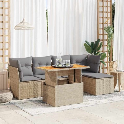 Sofa set with cushions, 6...