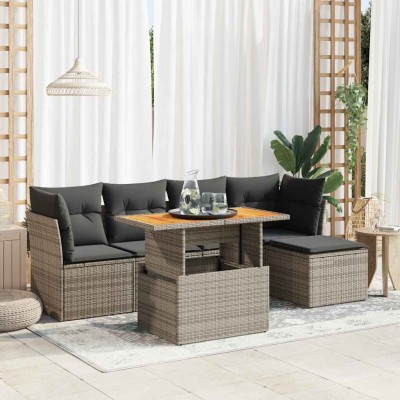 Sofa set with cushions, 6...