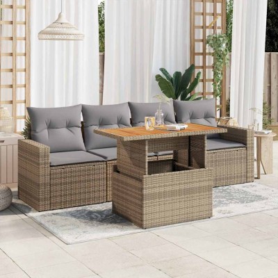 Sofa set with cushions, 5...