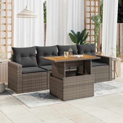 Sofa set with cushions, 5...