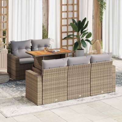 Sofa set with cushions, 6...