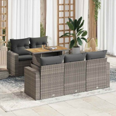 Sofa set with cushions, 6...