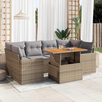 Sofa set with cushions, 7...