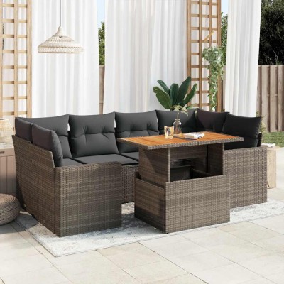 Sofa set with cushions, 7...