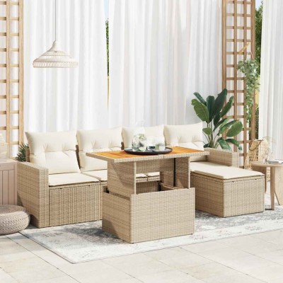 Sofa set with cushions, 6...