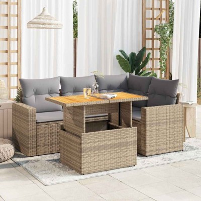 Sofa set with cushions, 5...