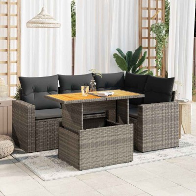 Sofa set with cushions, 5...