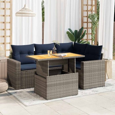 Sofa set with cushions, 5...