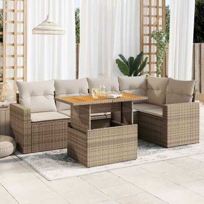 Sofa set with cushions, 6...