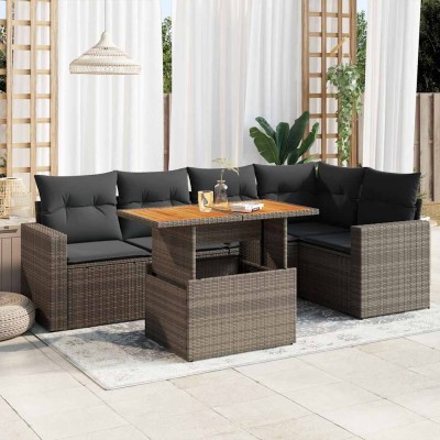 Sofa set with cushions, 6...