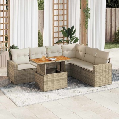 Sofa set with cushions, 7...