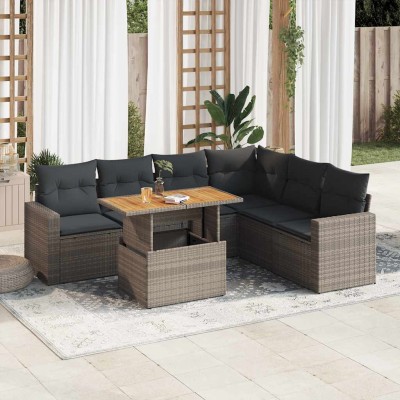 Sofa set with cushions, 7...