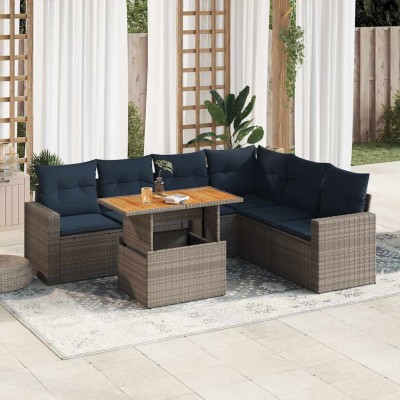 Sofa set with cushions, 7...